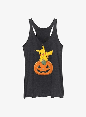 Pokemon Pikachu Pumpkin Girls Raw Edge Tank