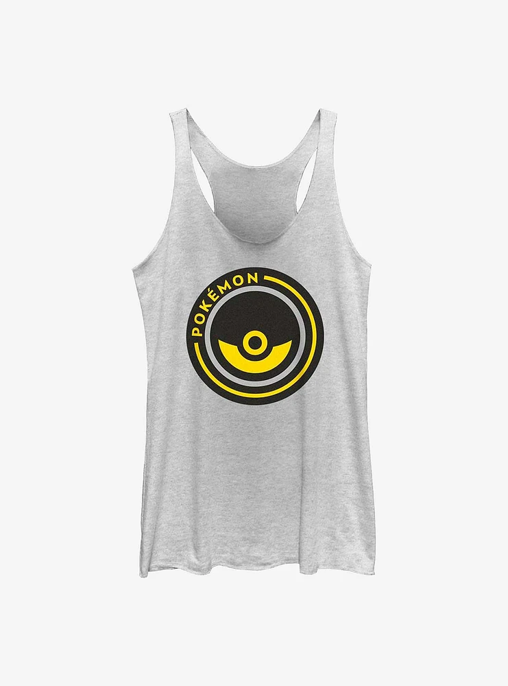 Pokemon Pokeball Circle Badge Girls Raw Edge Tank