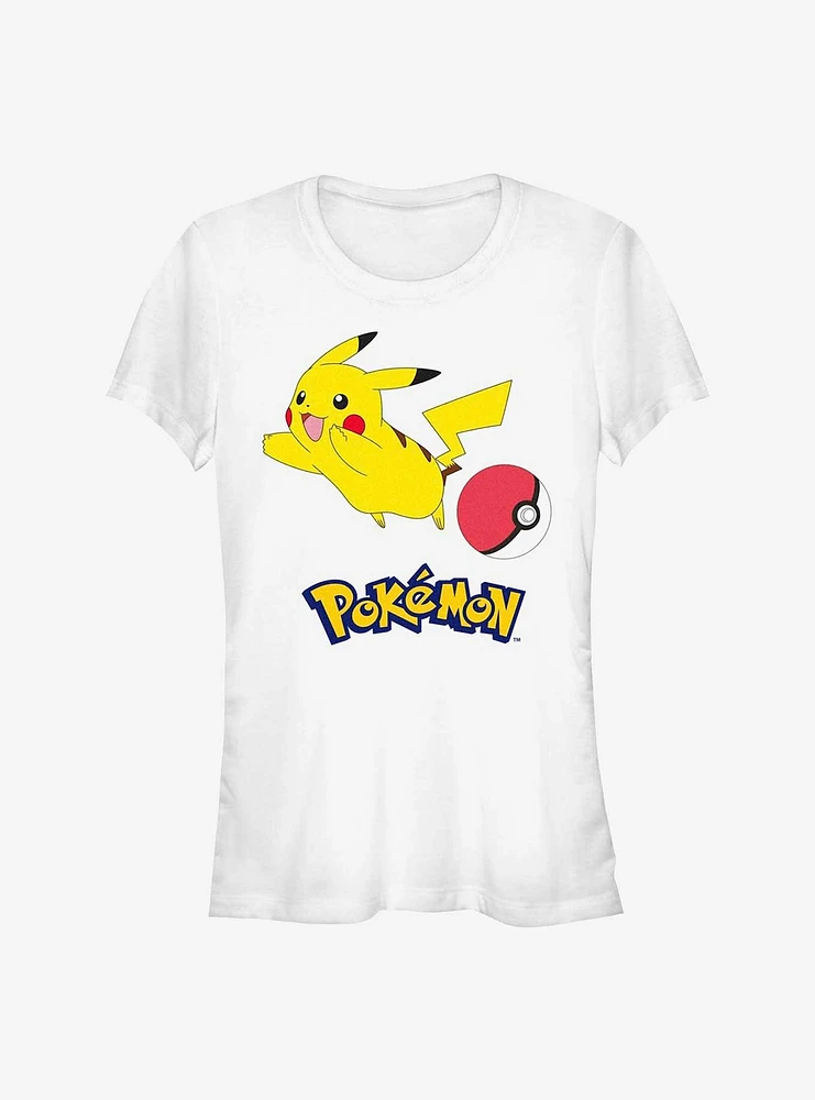 Pokemon Pikachu Pokeball Girls T-Shirt