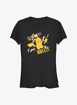Pokemon Rule Pikachu Girls T-Shirt