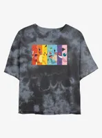 Pokemon Generation 1 Rainbow Womens Tie-Dye Crop T-Shirt