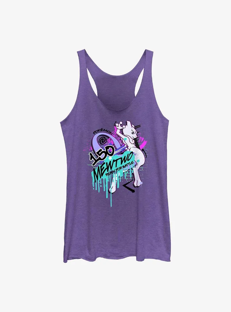 Pokemon Mewtwo Ready For Battle Graffiti Womens Tank Top