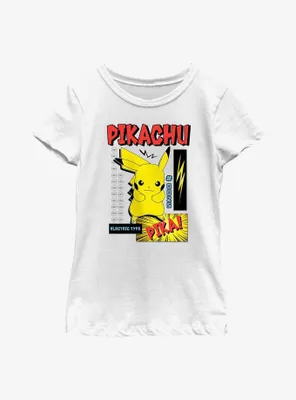 Pokemon Pikachu Electric Type Youth Girls T-Shirt