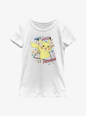 Pokemon Retro Party Pikachu Youth Girls T-Shirt