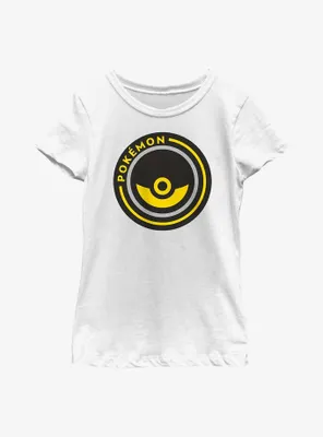 Pokemon Pokeball Circle Badge Youth Girls T-Shirt