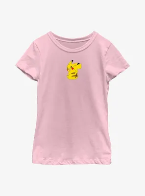 Pokemon Small Pikachu Stripes Youth Girls T-Shirt