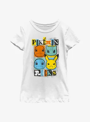 Pokemon Starters Rocks Youth Girls T-Shirt
