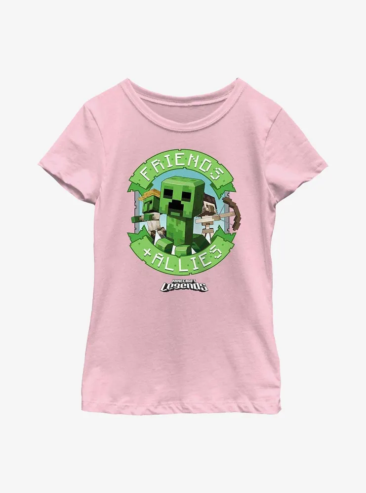 Minecraft Legends Friends & Allies Badge Youth Girls T-Shirt