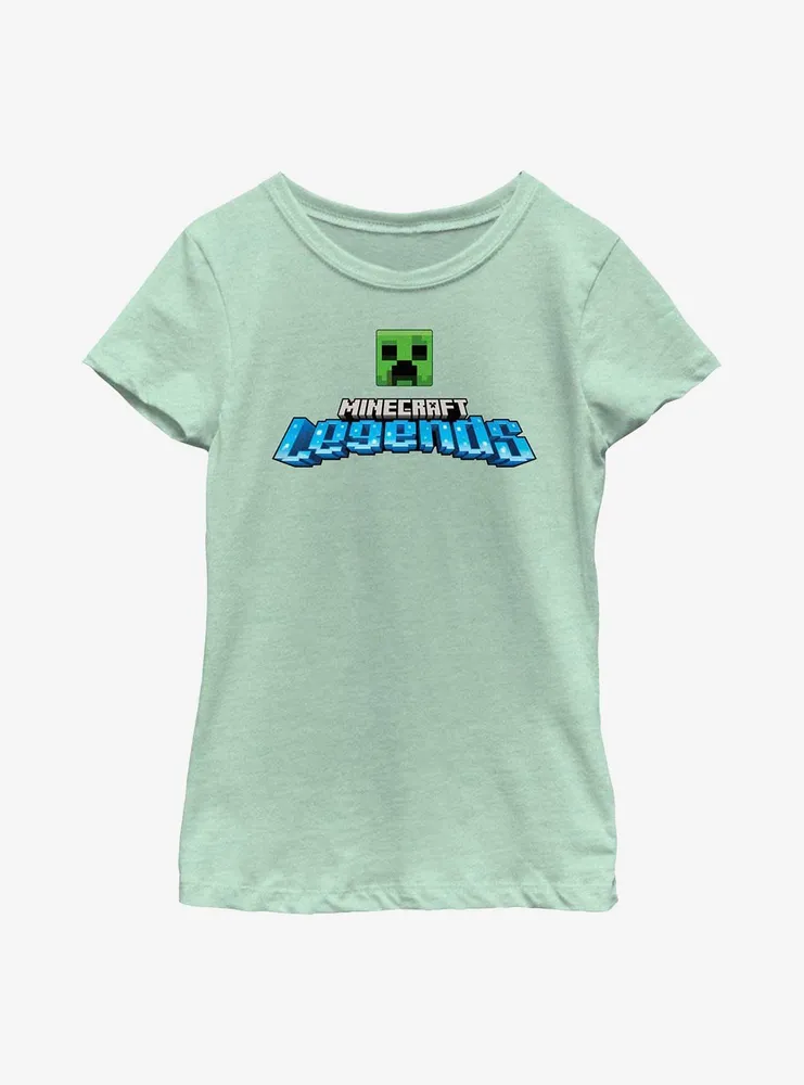 Minecraft Legends Logo Creeper Head Youth Girls T-Shirt