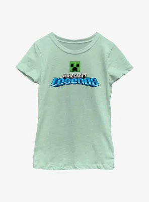Minecraft Legends Logo Creeper Head Youth Girls T-Shirt