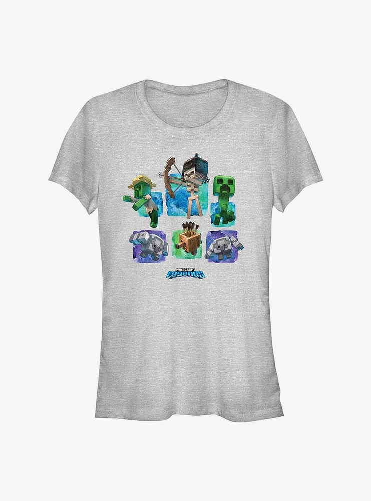 Minecraft Legends Watercolor Mobs Girls T-Shirt