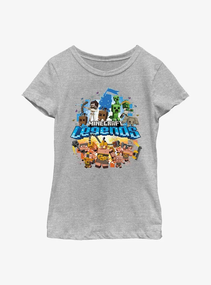 Minecraft Legends Overworld vs. Nether Youth Girls T-Shirt