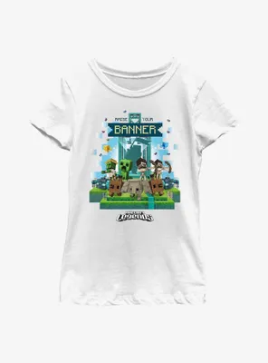 Minecraft Legends Raise Your Banner Youth Girls T-Shirt