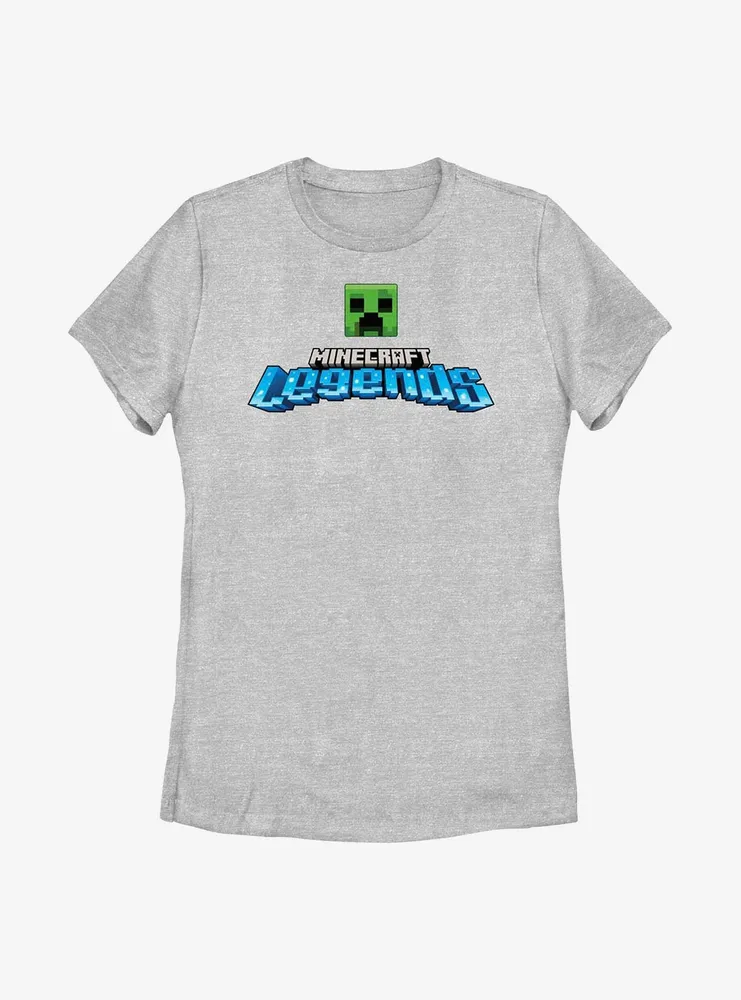 Minecraft Legends Logo Creeper Head Womens T-Shirt