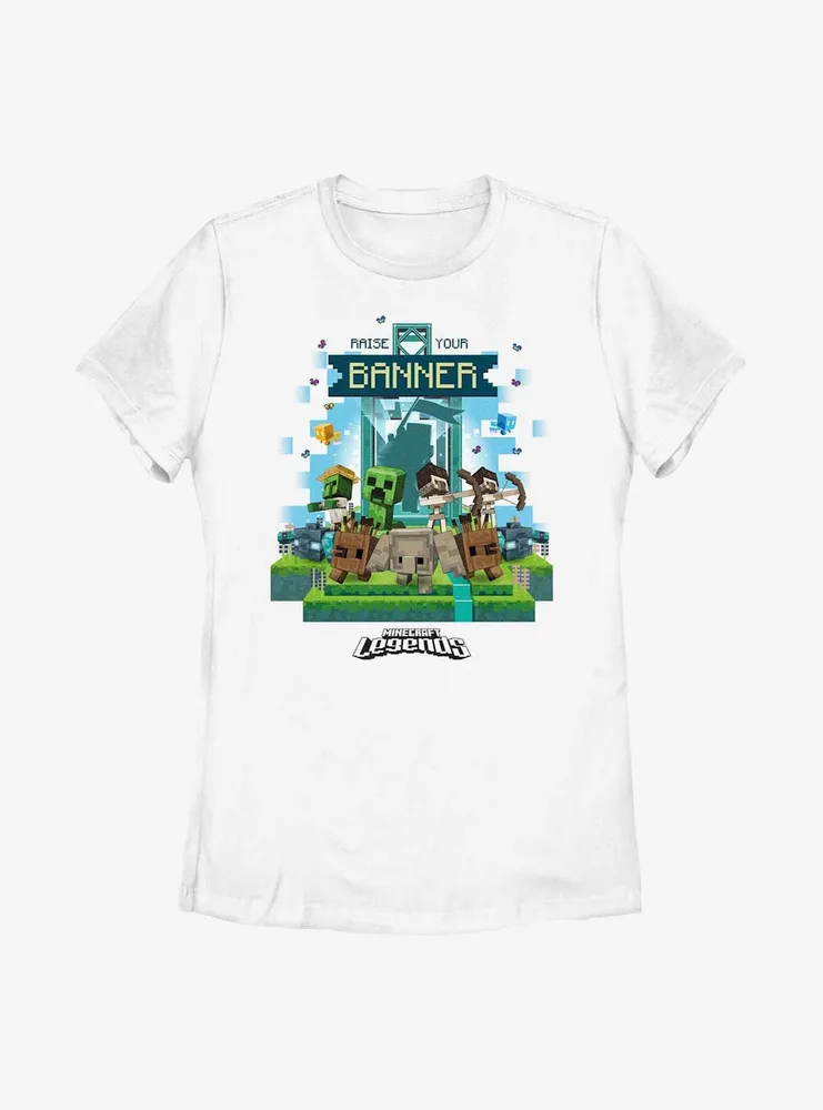 Minecraft Legends Raise Your Banner Womens T-Shirt