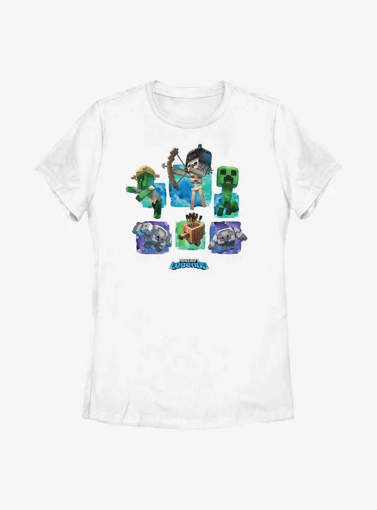 Minecraft Legends Watercolor Mobs Womens T-Shirt