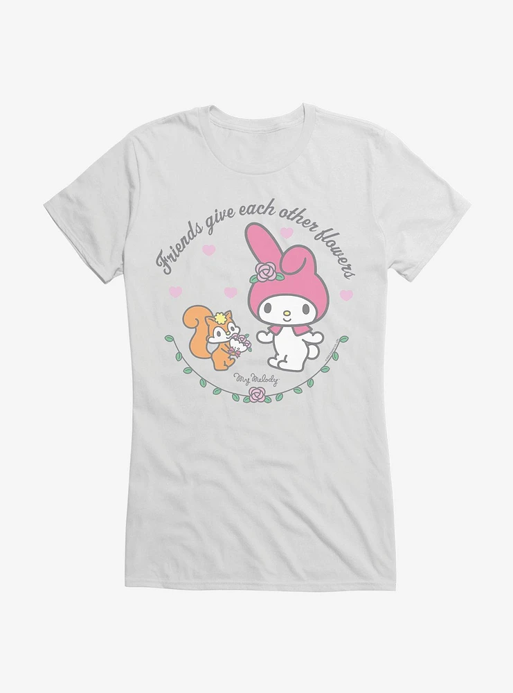 My Melody Friends Give Each Other Flowers Girls T-Shirt