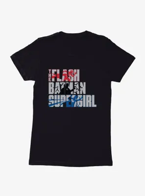 The Flash Batman Supergirl Womens T-Shirt