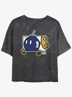 Nintendo Mario Bomb-Hei Box Mineral Wash Womens Crop T-Shirt