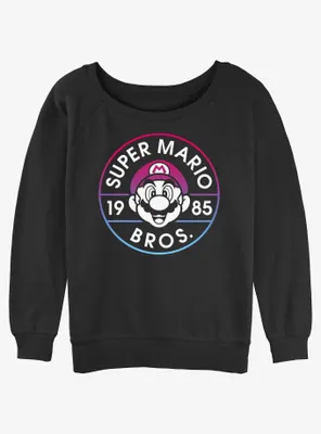 Nintendo Mario 1985 Classic Badge Womens Slouchy Sweatshirt