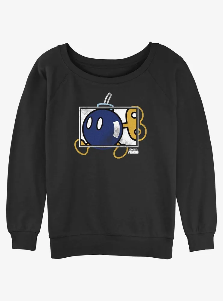 Nintendo Mario Bomb-Hei Box Womens Slouchy Sweatshirt