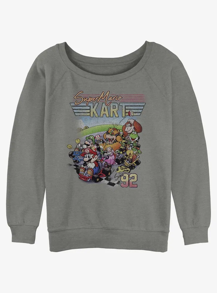 Nintendo Mario Kart 90's Retro Womens Slouchy Sweatshirt