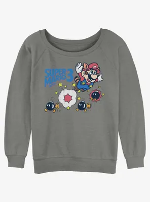 Nintendo Mario Super Bros 3 Womens Slouchy Sweatshirt