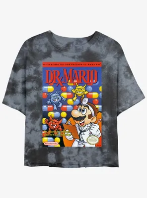 Nintendo Mario Dr. NES Tie-Dye Womens Crop T-Shirt