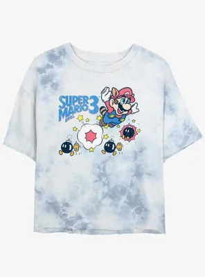 Nintendo Mario Super Bros 3 Tie-Dye Womens Crop T-Shirt