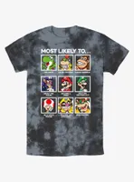 Nintendo Mario Most Likely To Group Tie-Dye T-Shirt
