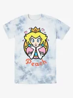 Nintendo Mario Princess Peach Hearts Tie-Dye T-Shirt