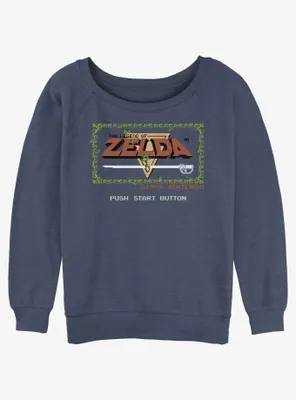 Nintendo The Legend of Zelda Pixelated Game Intro Womens Slouchy Sweatshirt