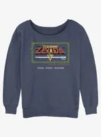 Nintendo The Legend of Zelda Pixelated Game Intro Womens Slouchy Sweatshirt