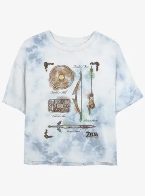 Nintendo The Legend of Zelda Inventory Tie-Dye Womens Crop T-Shirt