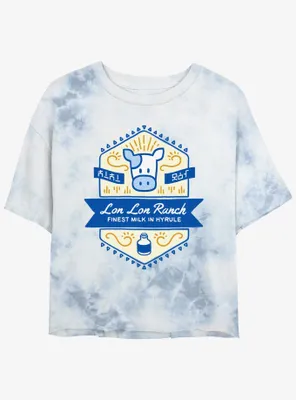 Nintendo The Legend of Zelda Lon Ranch Finest Milk Hyrule Tie-Dye Womens Crop T-Shirt