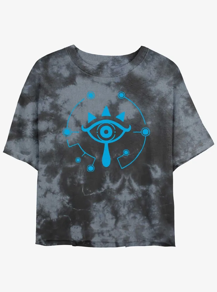 Nintendo The Legend of Zelda Ocarina Time Lens Truth Icon Tie-Dye Womens Crop T-Shirt