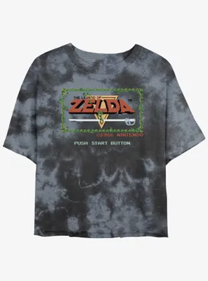 Nintendo The Legend of Zelda Pixelated Game Intro Tie-Dye Womens Crop T-Shirt