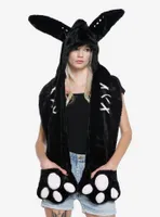 Fuzzy Bunny Pierced Ear Hat Scarf