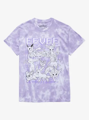 Pokemon Eeveelutions Tie-Dye Boyfriend Fit Girls T-Shirt