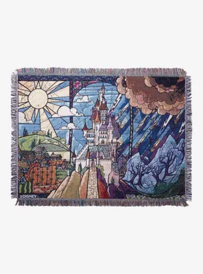 Disney Beauty and the Beast Stained Glass Castle Tapestry Throw - BoxLunch Exclusive 