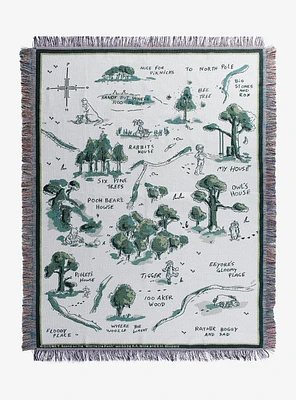 Disney Winnie the Pooh Hundred Acre Wood Map Tapestry Throw - BoxLunch Exclusive