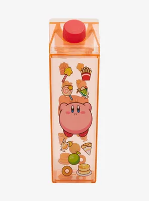 Nintendo Kirby Food Allover Print Milk Carton Water Bottle