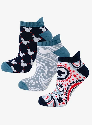 Disney Mickey Mouse Silhouette 3-Pack Ankle Sock Set