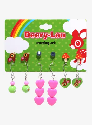 Deery-Lou Mushroom Heart Earring Set