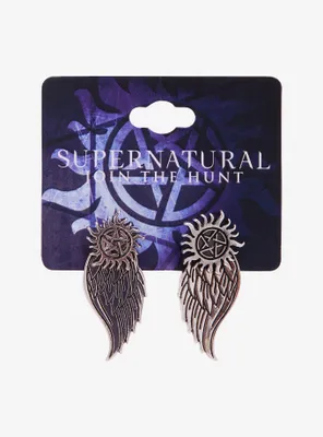 Supernatural Anti-Possession Castiel Wings Front/Back Earrings