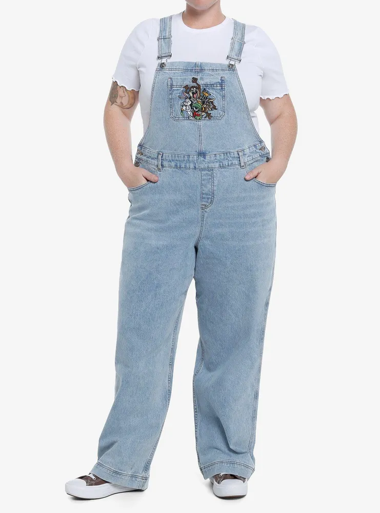 Hot Topic Looney Tunes Embroidered Girls Overalls Plus