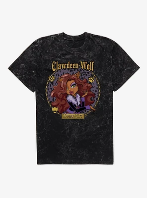 Monster High Clawdeen Wolf Circle Portrait Mineral Wash T-Shirt