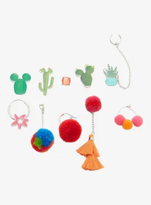 Disney Mickey Mouse Cactus Mix and Match Earring Set - BoxLunch Exclusive