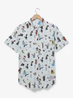 Disney 100 Character Portraits Allover Print Woven Button-Up - BoxLunch Exclusive