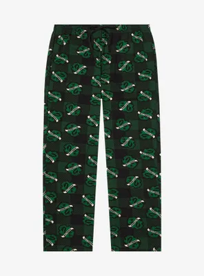 Harry Potter Plaid Slytherin Allover Print Plus Sleep Pants - BoxLunch Exclusive